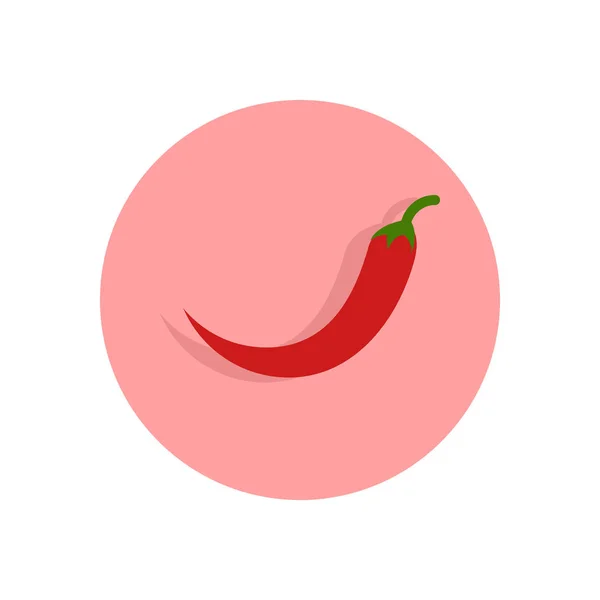 Kuuma Chili Pippuri Litteä Kuvake Pyöreä Värikäs Painike Pyöreä Vektori — vektorikuva