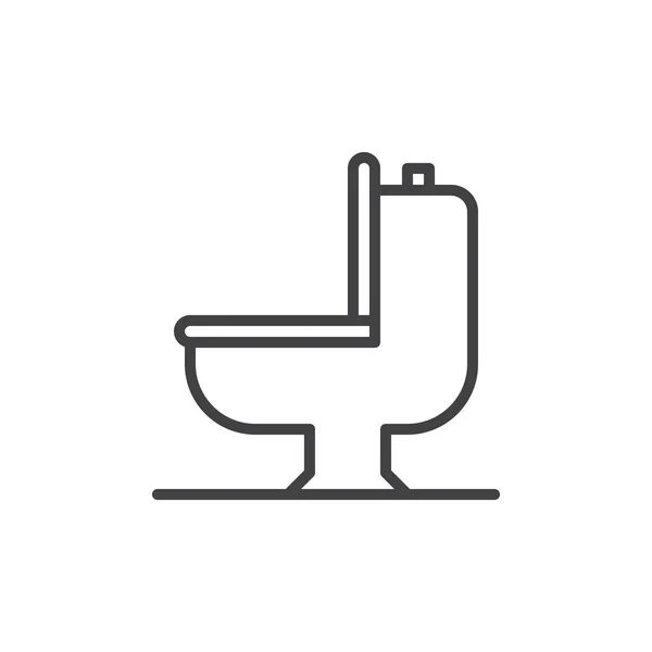 Icône Ligne Bol Toilette Signe Vectoriel Contour Pictogramme Style Linéaire — Image vectorielle