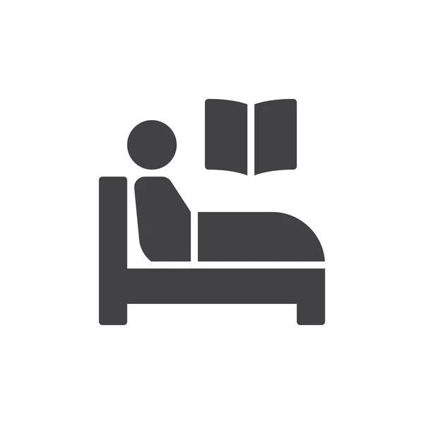 Lesebuch Bett Icon Vektor Gefüllte Flache Zeichen Solides Piktogramm Auf — Stockvektor