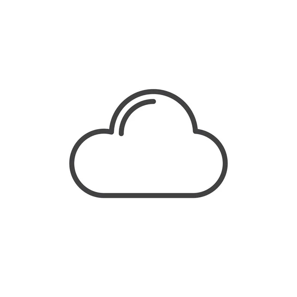 Wolkenlinien Symbol Umrissvektorzeichen Lineares Stilpiktogramm Auf Weiß Isoliert Symbol Logoabbildung — Stockvektor