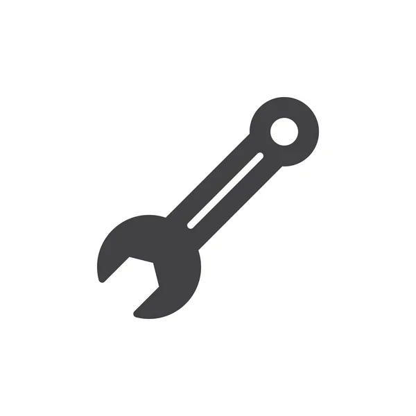 Spanner Vector Icono Llave Inglesa Signo Plano Lleno Pictograma Sólido — Vector de stock