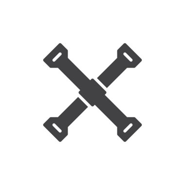 Lastik demir simge vektör, dolu düz işareti, üzerinde beyaz izole katı piktogram. Sembol, logo illüstrasyon. Piksel mükemmel