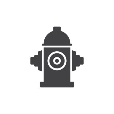 Yangın Hidrant simge vektör, düz işareti, üzerinde beyaz izole katı piktogram dolu. Sembol, logo illüstrasyon. Piksel mükemmel