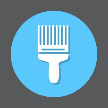 Boya fırça düz simgesi. Yuvarlak renkli düğme, dairesel vektör işaret, logo illüstrasyon. Düz stil tasarım