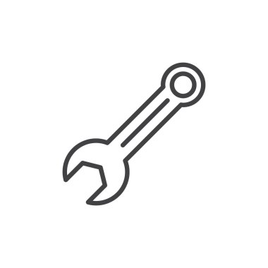 Anahtar, anahtar satırı simgesi, Anahat vektör işareti üzerinde beyaz izole doğrusal stil piktogram. Sembol, logo illüstrasyon. Düzenlenebilir inme. Piksel mükemmel