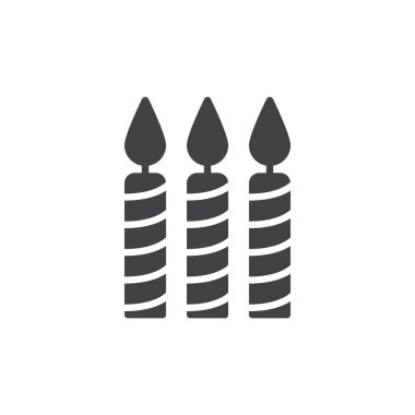 Mumlar simge vektör, düz işareti, üzerinde beyaz izole katı piktogram dolu. Sembol, logo illüstrasyon. Piksel mükemmel