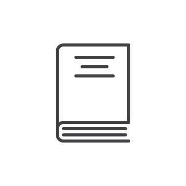 Kitap satırı simgesi, vektör işareti, anahat üzerinde beyaz izole doğrusal stil piktogram. Sembol, logo illüstrasyon. Düzenlenebilir inme. Piksel mükemmel