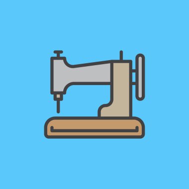 Dikiş makinesi doldurulmuş anahat simgesini, çizgi vektör işareti, doğrusal renkli sembol. Sembol, logo illüstrasyon. Piksel mükemmel