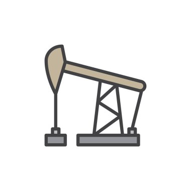 Petrol pompa jack doldurulmuş anahat simgesini, çizgi vektör işareti, üzerinde beyaz izole doğrusal renkli sembol. Sembol, logo illüstrasyon. Piksel mükemmel vektör grafikleri