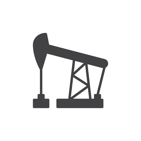 Oil Pump Jack Icon Vector Filled Flat Sign Solid Pictogram — Stock Vector