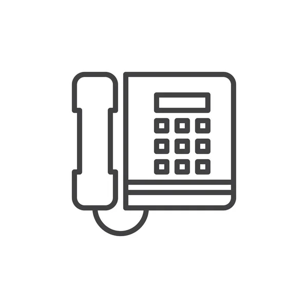 事務所の電話線のアイコン アウトライン ベクトル記号 直線的なスタイルのピクトグラムが白で隔離 シンボル ロゴの図 編集可能なストローク ピクセル完璧 — ストックベクタ