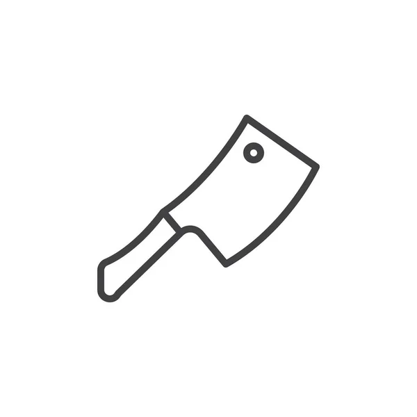 Cleaver Hatchet Lijn Pictogram Overzicht Vector Teken Lineaire Stijl Pictogram — Stockvector