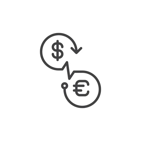 Wechselkurszeilensymbol Umrissvektorzeichen Lineares Stilpiktogramm Auf Weiß Isoliert Symbol Logoabbildung Editierbarer — Stockvektor