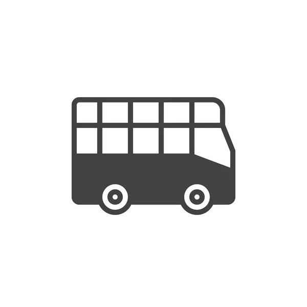 City Tour Bus Pictogram Vector Vol Platte Teken Solide Pictogram — Stockvector