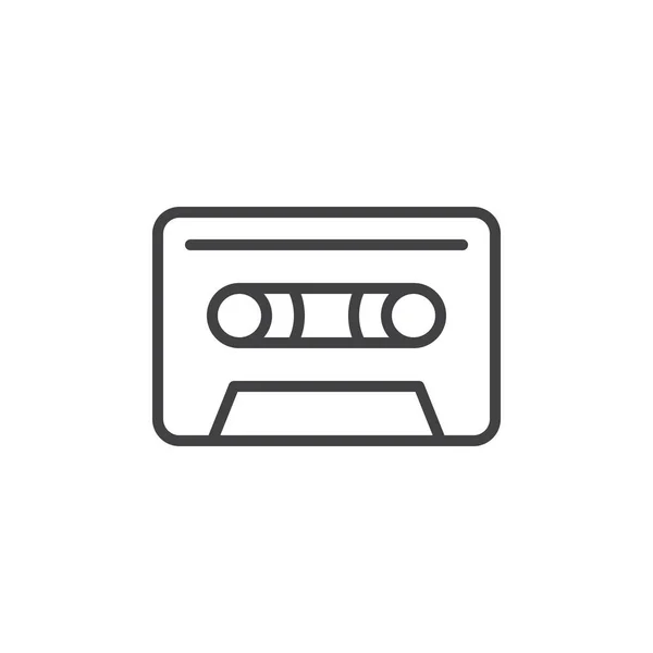 Ikon Garis Kaset Audio Tanda Vektor Garis Luar Piktogram Gaya - Stok Vektor