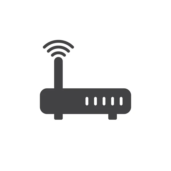 Wifi Internet Router Icona Vettoriale Riempito Segno Piatto Pittogramma Solido — Vettoriale Stock