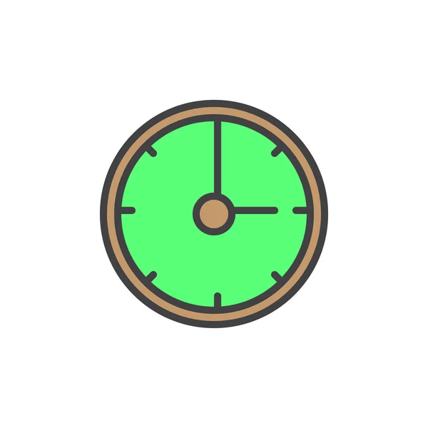 Заполненные Часы Иконка Контура Знак Вектора Линии Линейная Красочная Пиктограмма — стоковый вектор