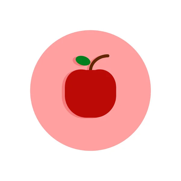 苹果平面图标 圆形五颜六色的按钮 圆形矢量符号 标志插图 扁平风格的设计 — 图库矢量图片