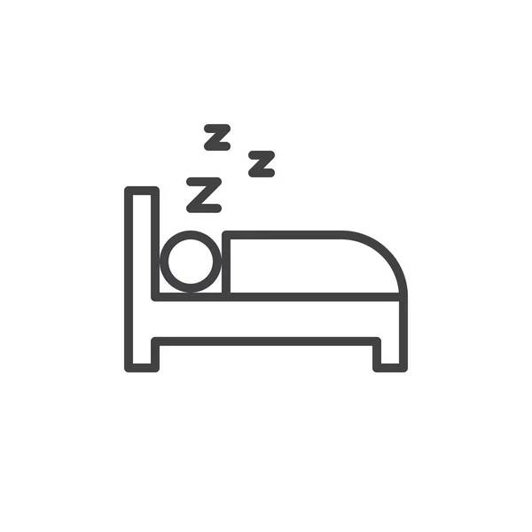 Dormir Icono Línea Cama Signo Vector Contorno Pictograma Estilo Lineal — Archivo Imágenes Vectoriales