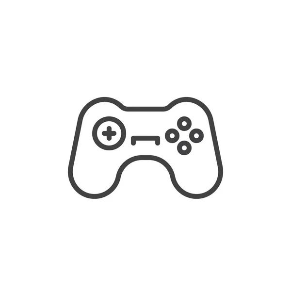 Gamepad Linii Ikona Zarys Wektor Znak Styl Liniowy Piktogram Białym — Wektor stockowy