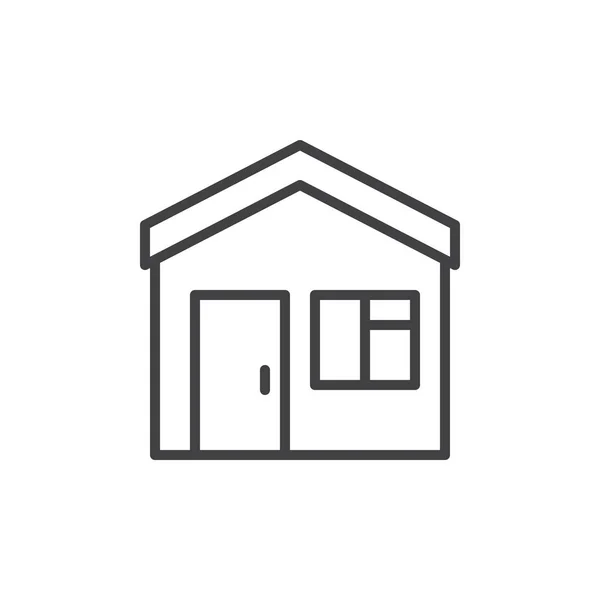 家行のアイコン アウトライン ベクトル記号 直線的なスタイルのピクトグラムが白で隔離 不動産のシンボル ロゴの図 編集可能なストローク ピクセル完璧 — ストックベクタ