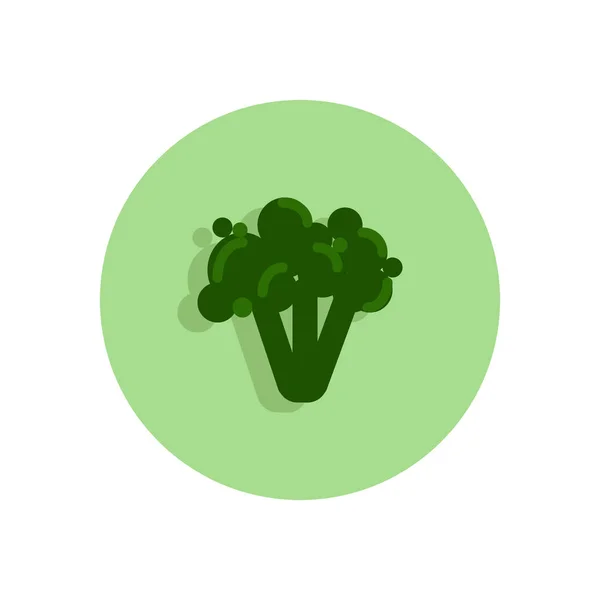 Ikon Datar Brokoli Tombol Berwarna Warni Bulat Tanda Vektor Melingkar - Stok Vektor