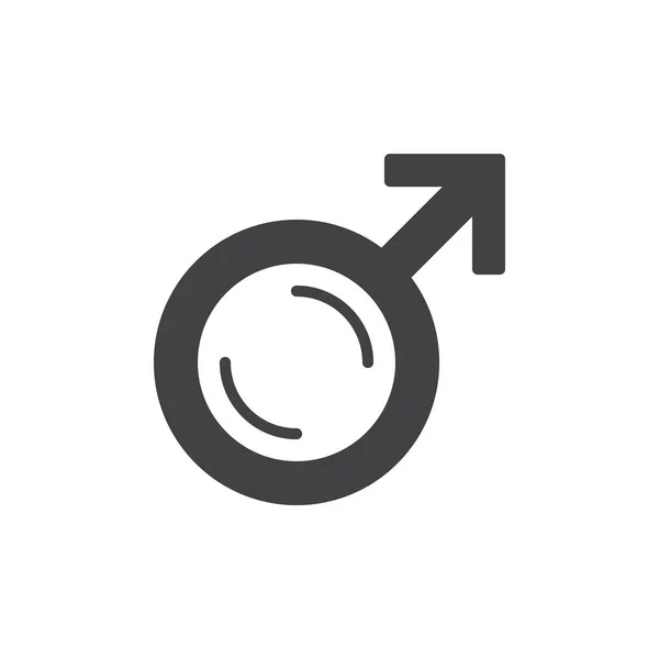 男性ジェンダー記号 アイコンのベクトルはいっぱいフラット記号 白で隔離固体のピクトグラムです ロゴの図 ピクセル完璧 — ストックベクタ
