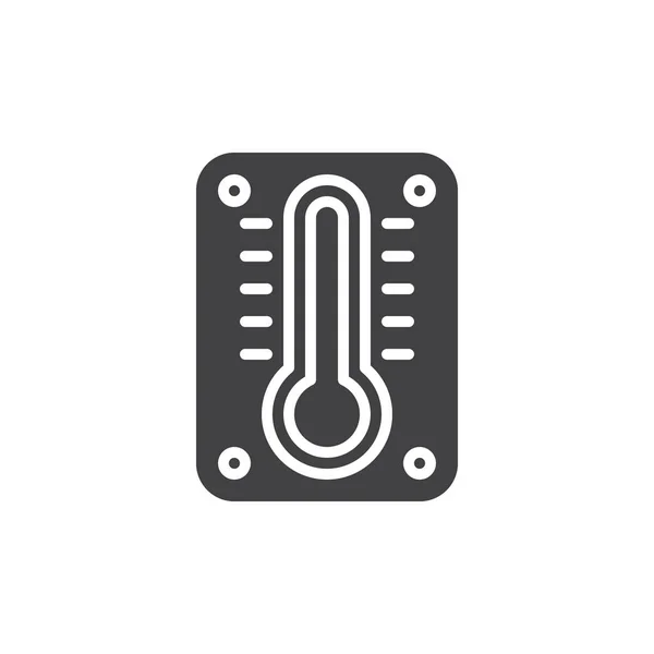 Muur Thermometer Pictogram Vector Gevulde Plat Bord Solide Pictogram Geïsoleerd — Stockvector