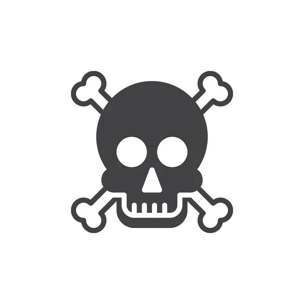 Skull Bones Icon Vector Filled Flat Sign Solid Pictogram Isolated — Stock Vector