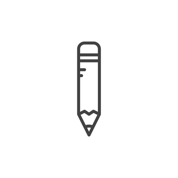铅笔线图标 轮廓矢量符号 线性样式象形图隔离在白色 徽标插图 可编辑的笔画 像素完美 — 图库矢量图片