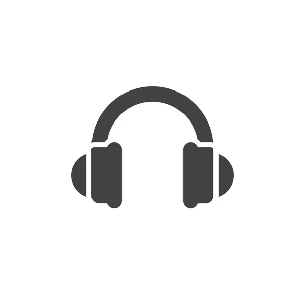 Auriculares Vector Icono Lleno Signo Plano Pictograma Sólido Aislado Blanco — Vector de stock