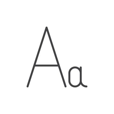 Bir mektubu satırı simgesi Anahat vektör işareti, üzerinde beyaz izole doğrusal stil piktogram. Alfabe sembol, logo illüstrasyon. Düzenlenebilir kontur