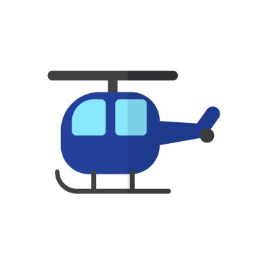 Helikopter düz simgesi, dolgulu vektör işareti, renkli sembol üzerinde beyaz izole. Sembol, logo illüstrasyon. Düz stil tasarım