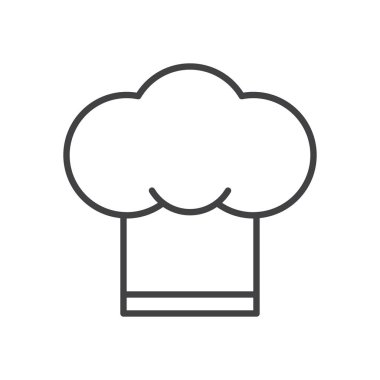 Chef şapka satırı simgesi, Anahat vektör işareti üzerinde beyaz izole doğrusal stil piktogram. Sembol, logo illüstrasyon. Düzenlenebilir inme. Piksel mükemmel grafikler