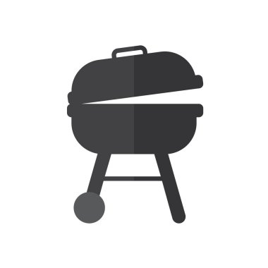 Izgara düz simgesi, dolgulu vektör işareti, renkli sembol üzerinde beyaz izole. Barbekü sembolü, logo illüstrasyon. Düz stil tasarım