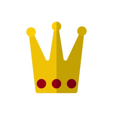 Taç düz simgesi, dolgulu vektör işareti, renkli sembol üzerinde beyaz izole. VIP sembolü, logo illüstrasyon. Düz stil tasarım