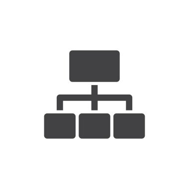 Site Haritası simge vektör, düz işareti, üzerinde beyaz izole katı piktogram dolu. Sembol, logo illüstrasyon. Piksel mükemmel