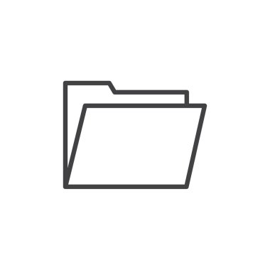 Klasör satırı simgesi, Anahat vektör işareti üzerinde beyaz izole doğrusal stil piktogram. Sembol, logo illüstrasyon. Düzenlenebilir inme. Piksel mükemmel grafikler