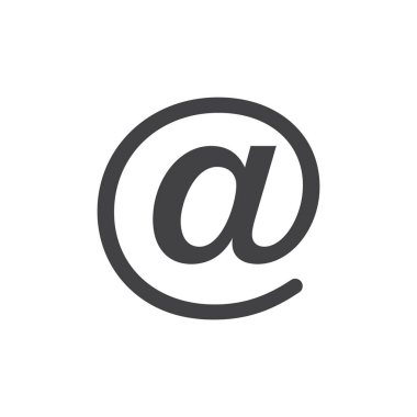 İşareti simge vektör düz işareti, üzerinde beyaz izole katı piktogram dolu. E-posta simgesi, logo illüstrasyon. Piksel mükemmel grafikler