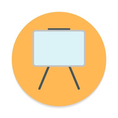 Beyaz tahta düz simgesi. Renkli düğme kuru silmek kurulu dairesel vektör işareti. Düz stil tasarım