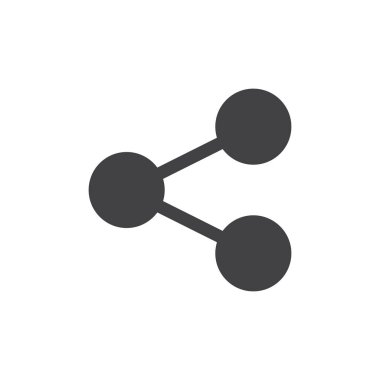 Simge vektör, dolu düz işareti, üzerinde beyaz izole katı piktogram paylaşmak. Bağlantı simgesi, logo illüstrasyon. Piksel mükemmel