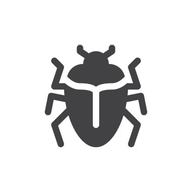 Hata simge vektör, dolu düz işareti, üzerinde beyaz izole katı piktogram. Sembol, logo illüstrasyon. Piksel mükemmel