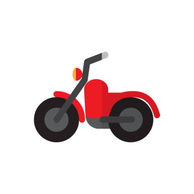 Motosiklet düz simgesi, dolgulu vektör işareti, renkli sembol üzerinde beyaz izole. Sembol, logo illüstrasyon. Düz stil tasarım