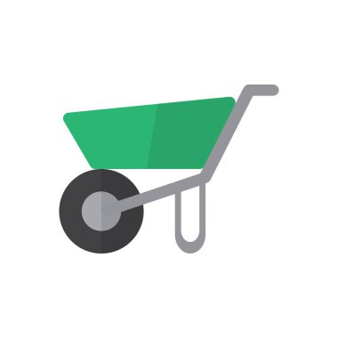 El arabası düz simgesi, dolgulu vektör işareti, renkli sembol üzerinde beyaz izole. Sembol, logo illüstrasyon. Düz stil tasarım