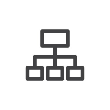 Site Haritası satırı simgesi, Anahat vektör işareti, üzerinde beyaz izole doğrusal stil piktogram. Sembol, logo illüstrasyon. Kalın çizgili tema. Piksel mükemmel grafikler