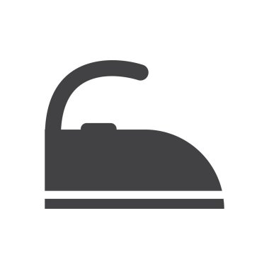 Demir simgesi, dolu düz işareti, katı glif piktogram, vektör çizim