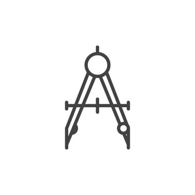 Pusula bölücü satırı simgesi, vektör işareti, anahat üzerinde beyaz izole doğrusal stil piktogram. Sembol, logo illüstrasyon. Düzenlenebilir inme. Piksel mükemmel grafikler