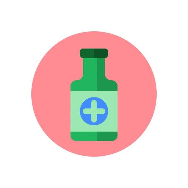 Cough Syrup Bottle Flat Icon Colorful Button Circular Vector Sign — Stock Vector