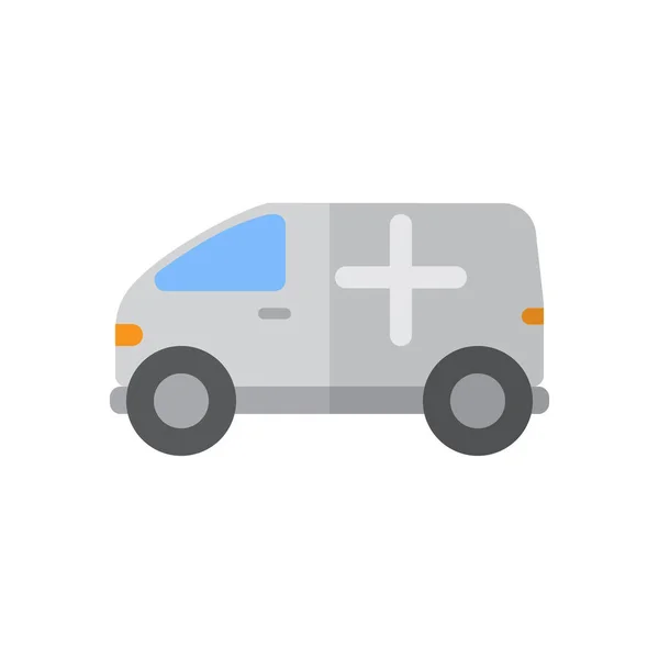 Ambulance Truck Ploché Ikony Vyplněné Vektor Znamení Barevné Piktogram Izolované — Stockový vektor