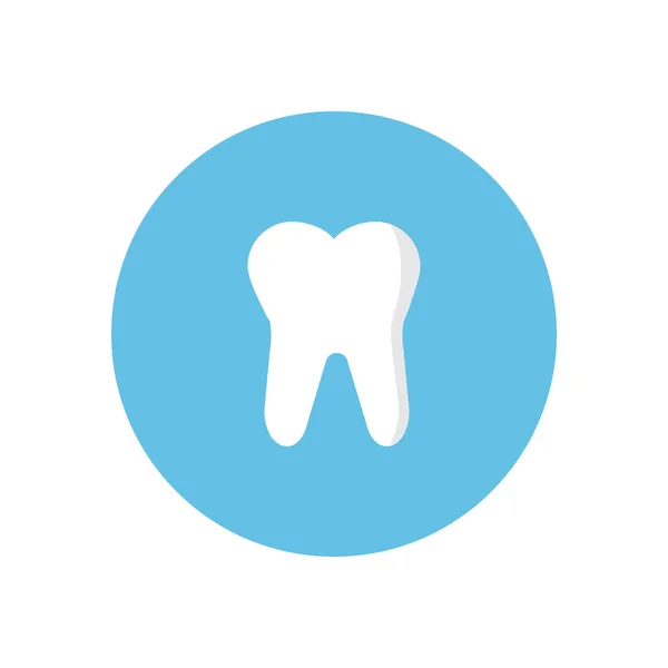 Tooth Flat Icon Colorful Button Dental Care Circular Vector Sign — Stock Vector